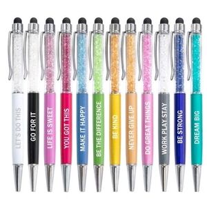 🔹️🖊 12 Pieces Letter Graphic Ballpoint Pen 🖊  affirmation ✨️🖊